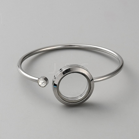304 Stainless Steel Open Cuff Bangles for Women LS-BJEW-WH20008-08P-1
