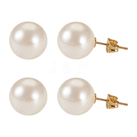 925 Sterling Silver Round Stud Earrings EJEW-TAC00030-04-1