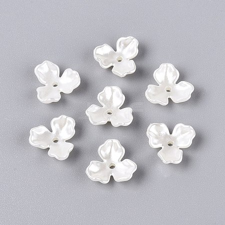 ABS Plastic Imitation Pearl Bead Caps KY-Q004-02B-1