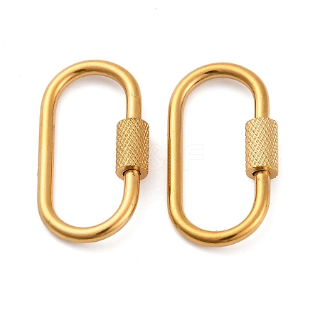 304 Stainless Steel Screw Carabiner Lock Charms X-STAS-K192-01G-A-1