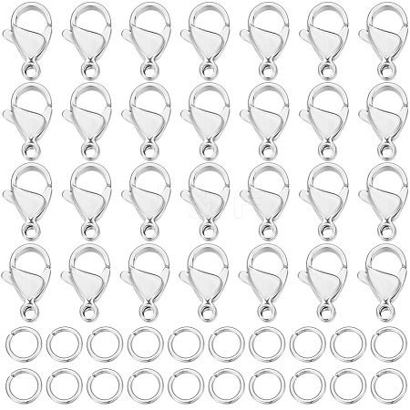 Beebeecraft 100Pcs 304 Stainless Steel Lobster Claw Clasps DIY-BBC0001-56A-1