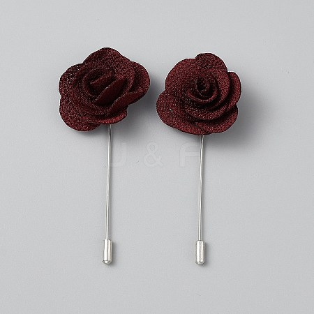 Flower Polyester Brooches JEWB-WH20006-01F-1