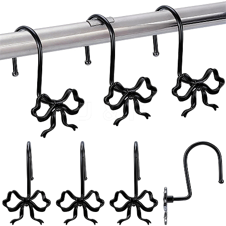 12Pcs Iron with Zinc Alloy Shower Curtain Hook FIND-SP0005-76EB-1