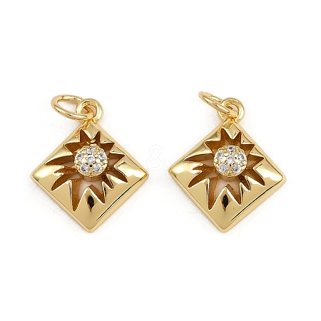 Brass Micro Pave Clear Cubic Zirconia Pendants KK-A269-32G-1