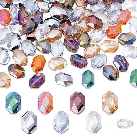 96Pcs 8 Colors Electroplate Glass Beads EGLA-PH0001-78-1