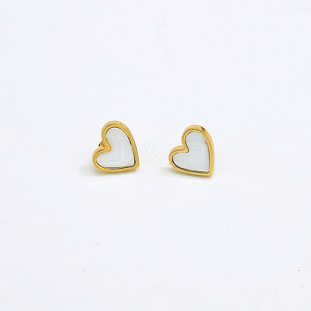 304 Stainless Steel Enamel Stud Earrings for Women VX5219-1