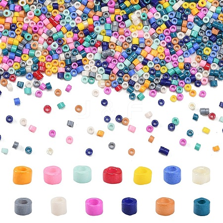 1800Pcs 15 Colors Glass Cylinder Beads SEED-YW0002-59-1