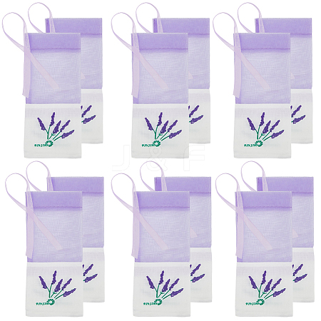 25Pcs Printed Cotton Organza Dried Flower Storage Drawstring Bags with Ribbon ABAG-SP0001-56B-1