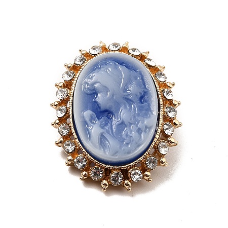 Resin Women Cameo Brooches JEWB-P013-11G-1