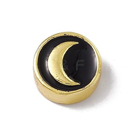 Real 18K Gold Plated Brass Enamel Beads KK-A170-01G-03-1