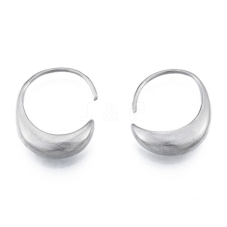 Non-Tarnish 316 Surgical Stainless Steel Oval Hoop Earrings for Men Women EJEW-N052-11-1