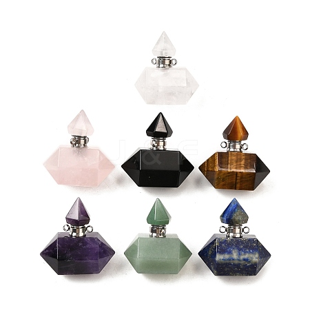 Gemstone Perfume Bottle Pendants G-L623-08P-1