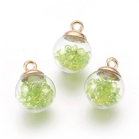 Transparent Glass Bottle Pendants LS-GLAA-L018-10-1