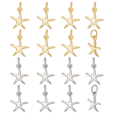 16Pcs 2 Colors Brass Charms KK-ME0002-11-1