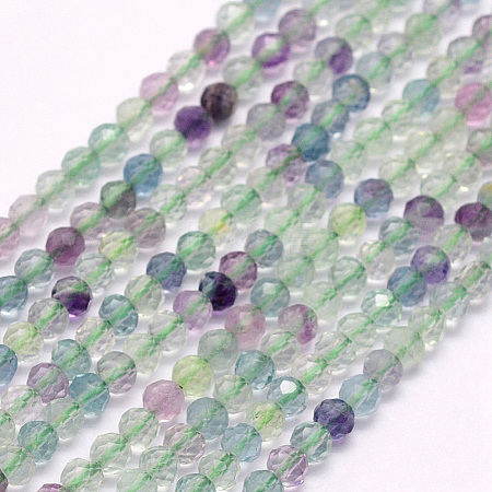 Natural Fluorite Beads Strands G-F596-32-3mm-1