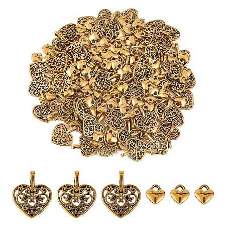 200Pcs 2 Style Tibetan Style Alloy Pendants FIND-SZ0002-33AG-1