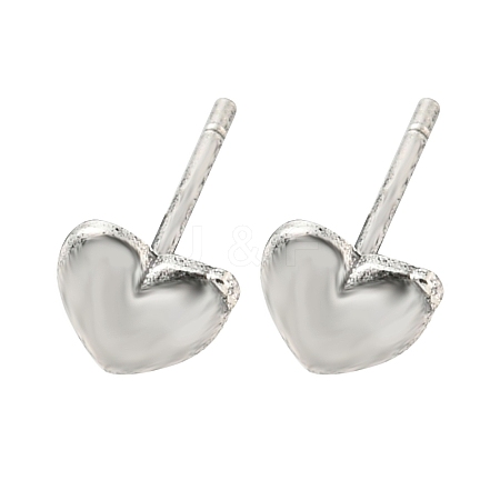 Rack Plated Heart Brass Stud Earrings for Women EJEW-Z048-08P-1