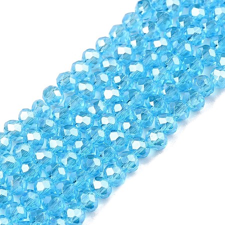 Electroplate Glass Beads Strands EGLA-A044-T2mm-A08-1