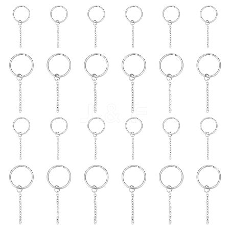 304 Stainless Steel Split Key Ring Clasps STAS-UN0006-33P-1