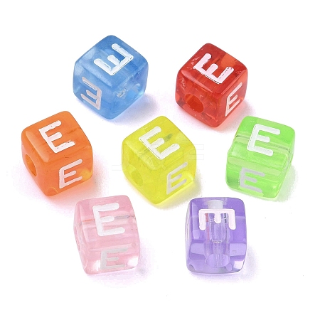 Spray Painted Transparent Acrylic Beads MACR-K365-07E-1