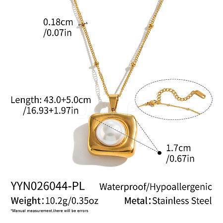 304 Stainless Steel Geometric Pendant Satellite Chain Necklaces for Women TW1524-4-1