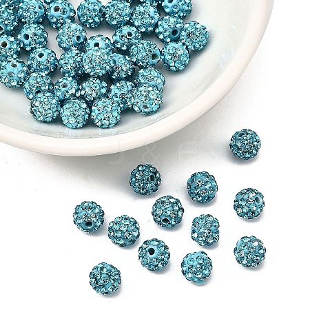 Polymer Clay Rhinestone Beads RB-H284-6MM-202-1