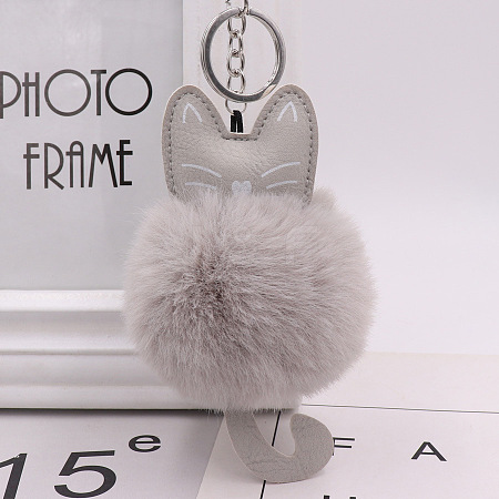 Cute PU Leather Cat Doll Keychain for Bag Hanging Decoration PW-WG1191A-02-1