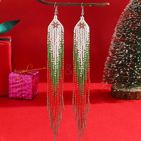 Christmas Style Long Tassel Dangle Earrings IS1239-1