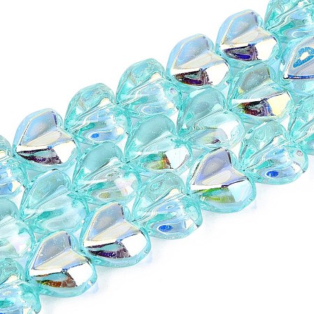 Electroplate Transparent Glass Beads Strands X-EGLA-N056-01A-03-1