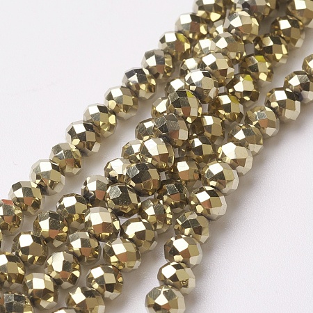 Electroplate Glass Beads Strands EGLA-F124-FP-01-1