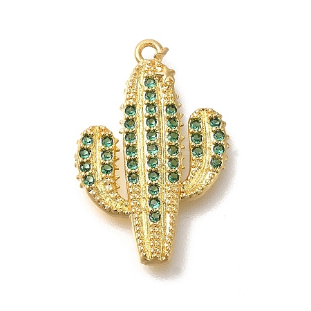 Brass Micro Pave Cubic Zirconia Pendants X-KK-M295-18G-01-1