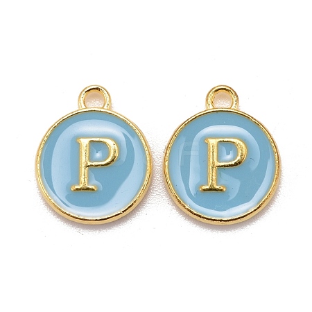 Golden Plated Alloy Enamel Charms X-ENAM-S118-04P-1