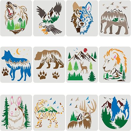 Large Plastic Reusable Drawing Painting Stencils Templates DIY-WH0172-402-1