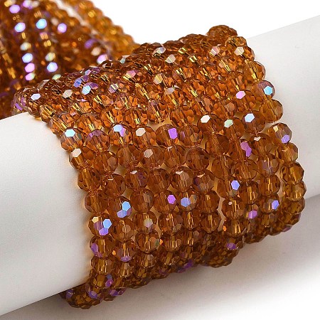 Electroplate Transparent Glass Beads Strands EGLA-A035-T4mm-L04-1