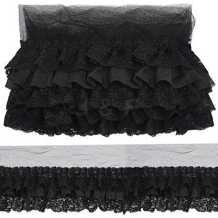  Pleated Chiffon Lace Trim SRIB-NB0001-10C-1