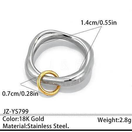 Two Tone 304 Stainless Steel Finger Rings WG54557-01-1