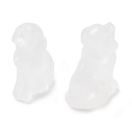 Natural Quartz Crystal Carved Dog Figurines DJEW-L023-A03-1