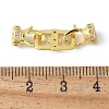 Brass Pave Clear Cubic Zirconia Fold Over Clasps KK-M320-16G-3