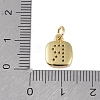 Rack Plating Brass Micro Pave CLear Cubic Zirconia Charms KK-E110-14G-R-3