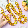 2Pcs 2 Styles Acrylic Cuban Link Chain Necklaces & Bracelets Jewelry Sets SJEW-SP0001-01G-4