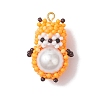 Glass Seed Beaded Hamster Pendants PALLOY-MZ01035-02-1