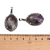 Natural Amethyst Pendants G-Q350-02J-3