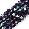 AB Color Plated Transparent Glass Beads Strands GLAA-G127-01-02T-1