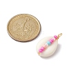 Natural Cowrie Shell Pendants PALLOY-JF02266-3