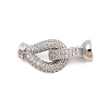 Brass Micro Pave Clear Cubic Zirconia Fold Over Clasps KK-C075-01P-1
