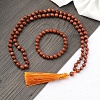 Synthetic Goldstone Round Beaded Pendant Necklaces & Bracelets Sets FS-WG9D102-24-1