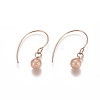 Ion Plating(IP) Ball 304 Stainless Steel Dangle Earrings EJEW-L215-54B-RG-1