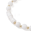 Natural White Shell & Malaysia Jade Beaded Stretch Bracelets for Women BJEW-JB13144-3