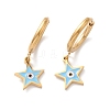 3 Pairs 3 Style Enamel Star with Evil Eye Dangle Hoop Earrings EJEW-B020-07G-2