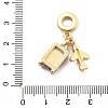 Rack Plating Brass Red Enamel European Dangle Charms KK-Q017-20G-3